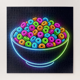 Neon-Glühende Müslischale Puzzle