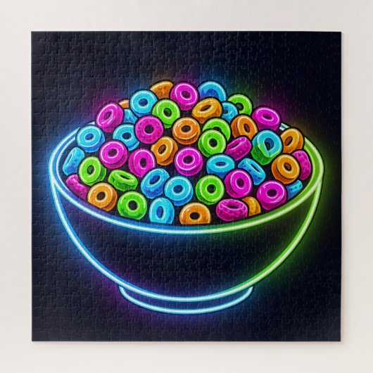 Neon-Glühende Müslischale Puzzle (Vertikal)