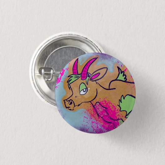 Neon Goat Button (Vorne & Hinten)