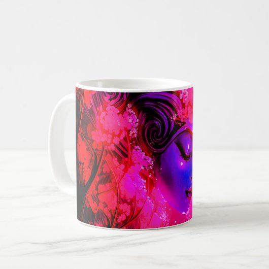 Neon Goddess in Enchanted Forest Kaffeetasse (Vorderseite Links)