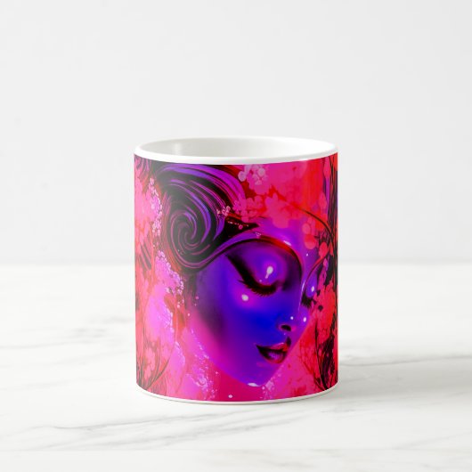 Neon Goddess in Enchanted Forest Kaffeetasse (Mittel)