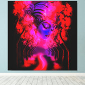 Neon Goddess in Enchanted Forest Leinwanddruck (Insitu (Holzboden))