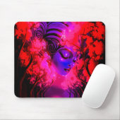 Neon Goddess in Enchanted Forest Mousepad (Mit Mouse)