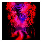 Neon Goddess in Enchanted Forest Poster (Vorderseite)