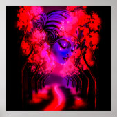Neon Goddess in Enchanted Forest Poster (Vorne)