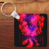 Neon Goddess in Enchanted Forest Schlüsselanhänger (Vorderseite)