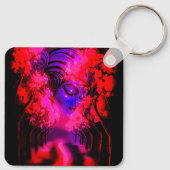 Neon Goddess in Enchanted Forest Schlüsselanhänger (Rückseite)