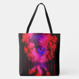 Neon Goddess in Enchanted Forest Tasche