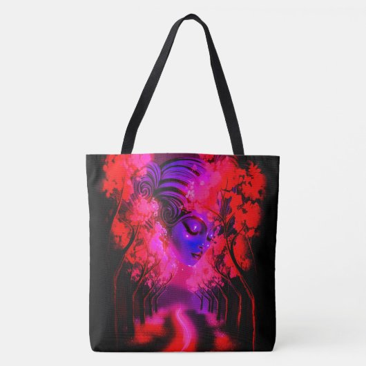 Neon Goddess in Enchanted Forest Tasche (Vorderseite)
