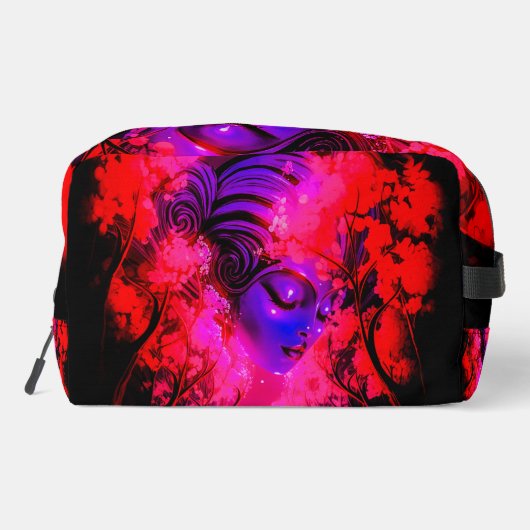 Neon Goddess in Enchanted Forest Waschbeutel (Rückseite)