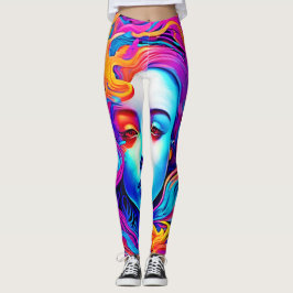 Neon Goddess mit blühendem kosmischem Haar Leggings