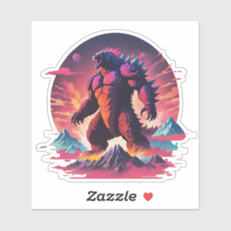 Neon Godzila im Norden Aufkleber