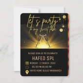 Neon Gold Light Digital Party e-invite Vorlage, B Einladung (Vorderseite)