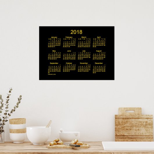 Neon Gold Wall Calendar von Janz 2018 Poster (Küche)