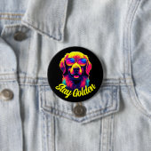 Neon Golden Retriever Button (Beispiel)