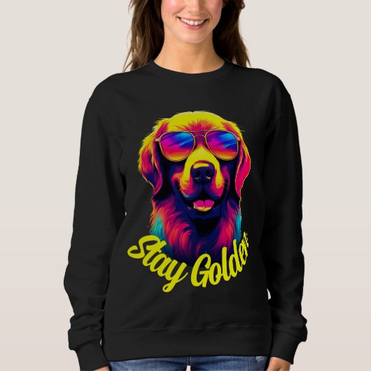 Neon Golden Retriever Sweatshirt (Vorderseite)