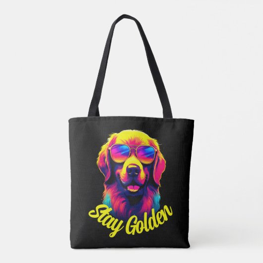 Neon Golden Retriever Tasche (Rückseite)