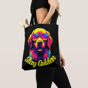 Neon Golden Retriever Tasche