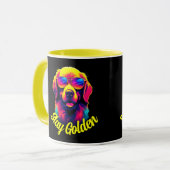 Neon Golden Retriever Tasse (Vorderseite Links)