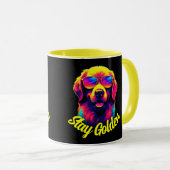 Neon Golden Retriever Tasse (VorderseiteRechts)