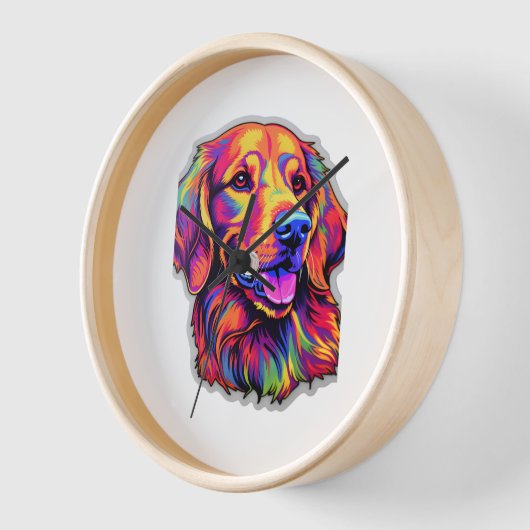 Neon Golden Retriever Uhr (Winkel)