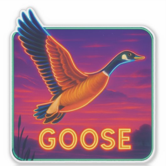Neon Goose Sticker (Vorderseite)