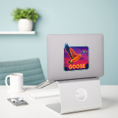 Neon Goose Sticker (Laptop auf Schreibtisch)