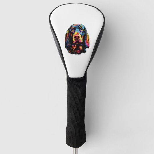 Neon Gordon Setter Golf Headcover (Vorderseite)