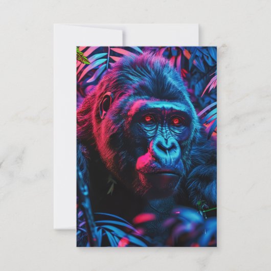 Neon Gorilla Dankeskarte (Vorderseite)