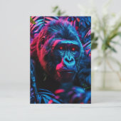 Neon Gorilla Dankeskarte (Stehend Vorderseite)