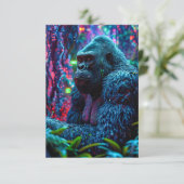 Neon Gorilla Dankeskarte (Stehend Vorderseite)