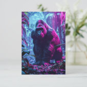 Neon Gorilla Dankeskarte (Stehend Vorderseite)