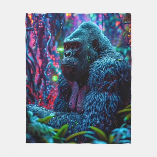 Neon Gorilla Fleecedecke (Vorderseite)