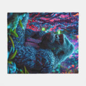 Neon Gorilla Fleecedecke (Vorderseite (Horizontal))
