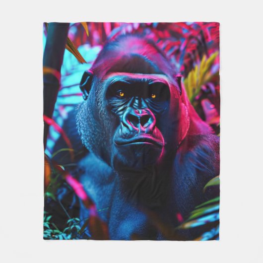 Neon Gorilla Fleecedecke (Vorderseite)