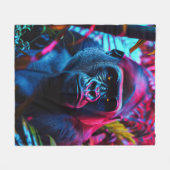 Neon Gorilla Fleecedecke (Vorderseite (Horizontal))