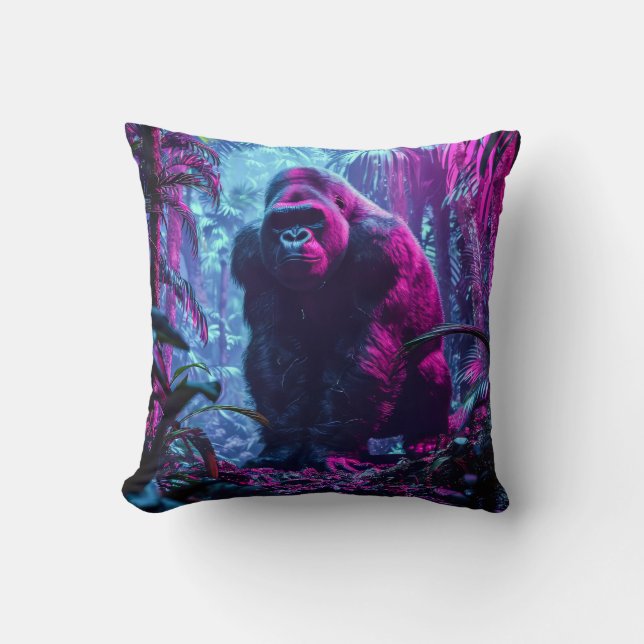 Neon Gorilla Kissen (Vorderseite)