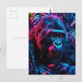 Neon Gorilla Postkarte (Vorne/Hinten)
