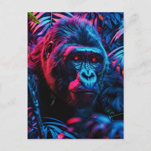 Neon Gorilla Postkarte (Vorderseite)