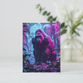 Neon Gorilla Postkarte (Stehend Vorderseite)