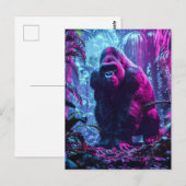 Neon Gorilla Postkarte (Vorne/Hinten)