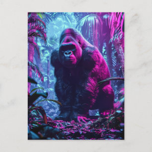 Neon Gorilla Postkarte