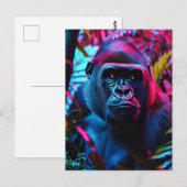 Neon Gorilla Postkarte (Vorne/Hinten)