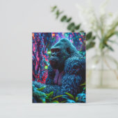 Neon Gorilla Postkarte (Stehend Vorderseite)