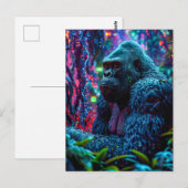 Neon Gorilla Postkarte (Vorne/Hinten)