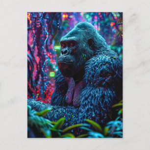 Neon Gorilla Postkarte