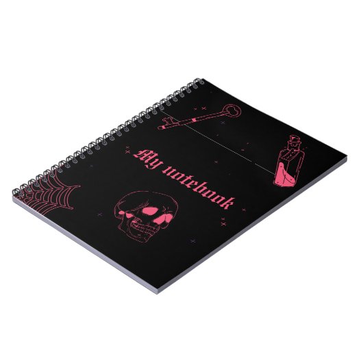 Neon Goth Notebook - Pink & Black Journal Notizblock (Linke Seite)