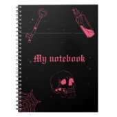 Neon Goth Notebook - Pink & Black Journal Notizblock (Vorderseite)