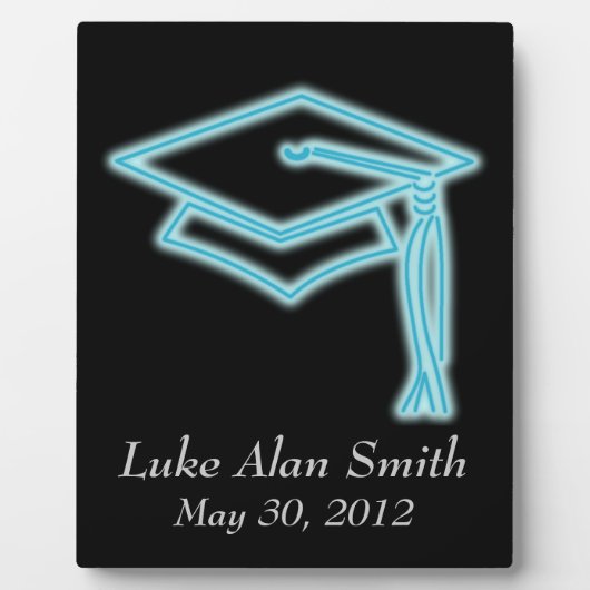 Neon Grad Cap Light Blue Fotoplatte (Vorderseite)