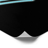 Neon Grad Cap Light Blue Poster (Ecke)